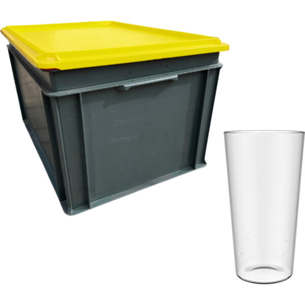 Herbruikbaar plastic glas krat - bier / frisdrank (480 stuks)