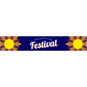 Festival decorbanner 3m x 0.50m