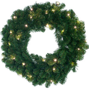 Feestelijke krans met verlichting