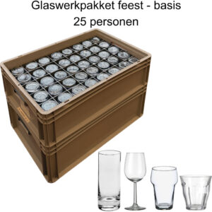 Glaswerkpakket feest - 25 personen (basis)