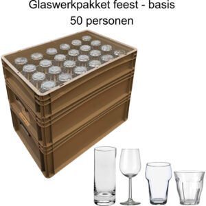 Glaswerkpakket feest - 50 personen (basis)