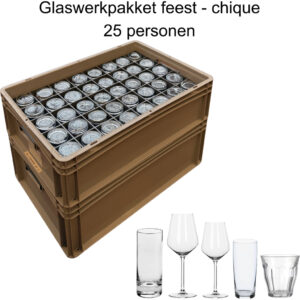 Glaswerkpakket feest - 25 personen (chique)