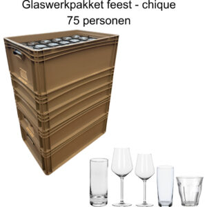 Glaswerkpakket feest - 75 personen (chique)