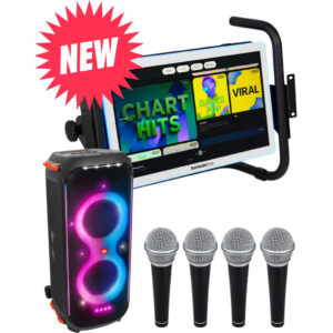 M Rental Karaoke Hub incl. 4 microfoons en JBL partybox