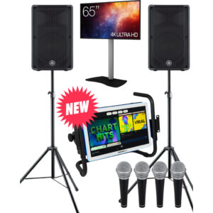 M Rental Karaoke Hub incl. professionele geluidsinstallatie, 4 microfoons en professioneel 65 inch display