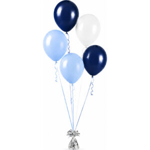 Ballonnentros met 5 heliumballonnen en gewichtje